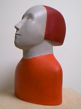 weibliche B�ste, Frau mit roter Haube