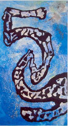 Schwarz-weisse Schlange