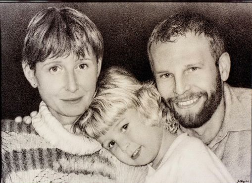 Bergsteiger Roman mit seine Familie