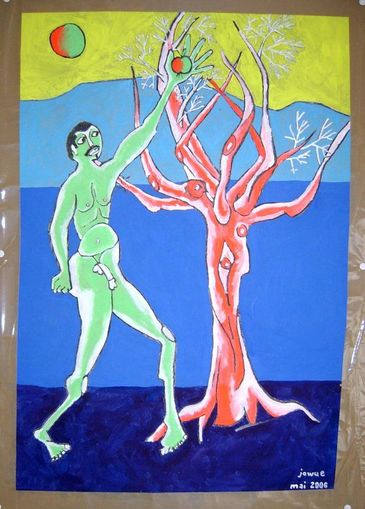 mann pfl�ckt apfel