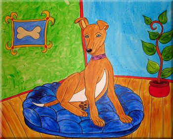 Hund auf Kissen