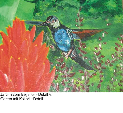 Detail von "Mein Garten mit Kolibri"