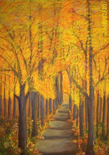 Waldweg im Herbst