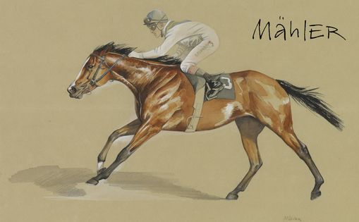 Pferdemalerei Galopprennbahn