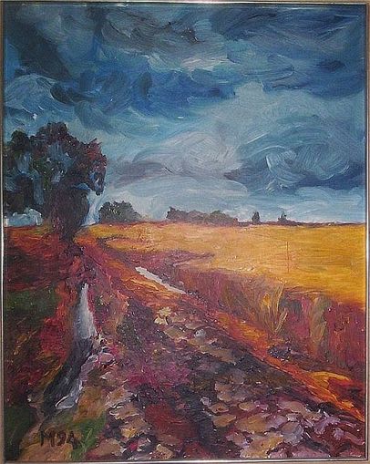 abziehendes Gewitter �ber Getreidefeld