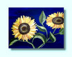 Sonnenblumen auf blau