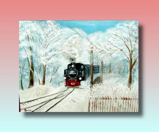 Dampflok im Schnee