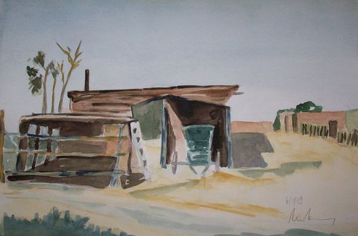 Lehmh�tten und Schuppen