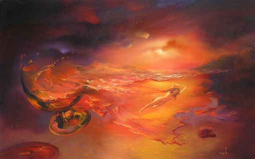 Das Baden im mittern�chtlichen Kognak