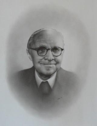 Portraitzeichnung des Schriftstellers "Anker Larsen"