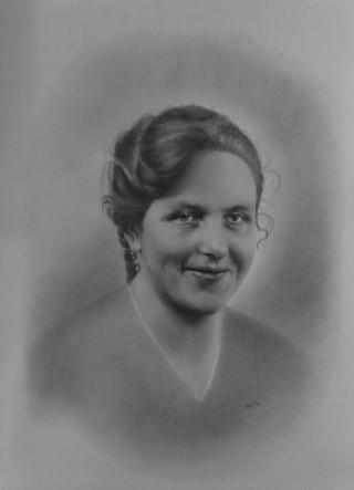 Portraitzeichnung "Dame"