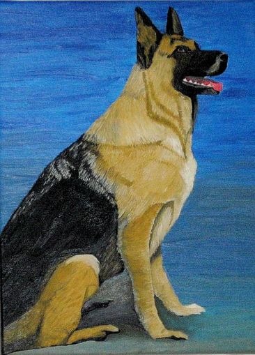 Sch�ferhund in Oel