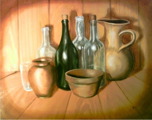 Stilleben mit Flaschen