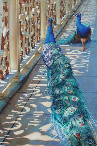 2 PFAUEN AUF BR�CKE