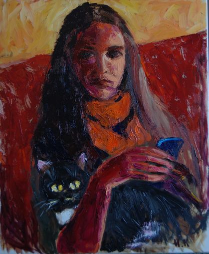 Mdchen mit Katze