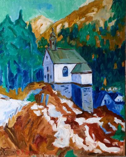 Little church in the Alps 