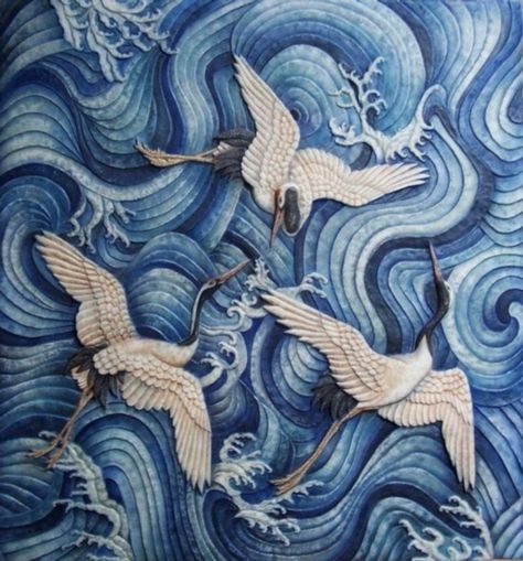 Garzas sobre el mar