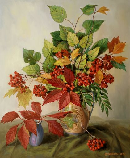Still-life with leaves of an ivy