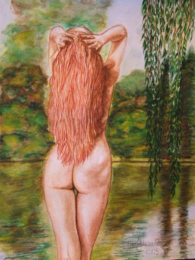 Die Rothaarige am Flussufer