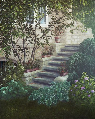 Die Treppe zum Garten