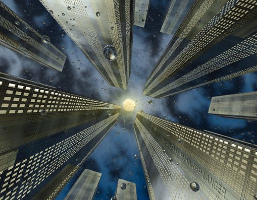 Regnerische Vollmondnacht  Rainy Full Moon