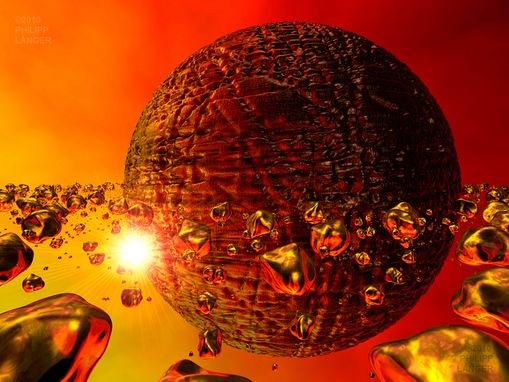 Planetoid mit Trabanten  Planetoid with Satellites