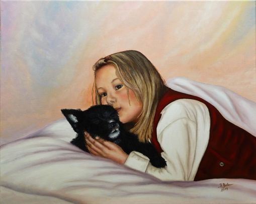 Kinderportrait mit H�ndchen Sissi