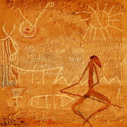 Die Bootsfahrerin/Serie Felszeichnungen