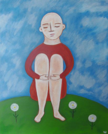 M�dchen auf der Blumenwiese 