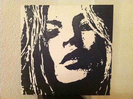  KATE MOSS Leinwandbild 60x60cm  Handgemalt 