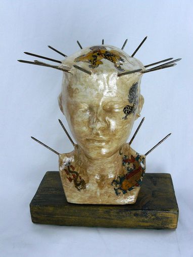 Skulptur Kopf Tattoos Asia