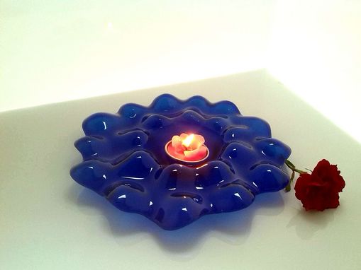 Schwimmkerzenglasschale Wasserinformation blau