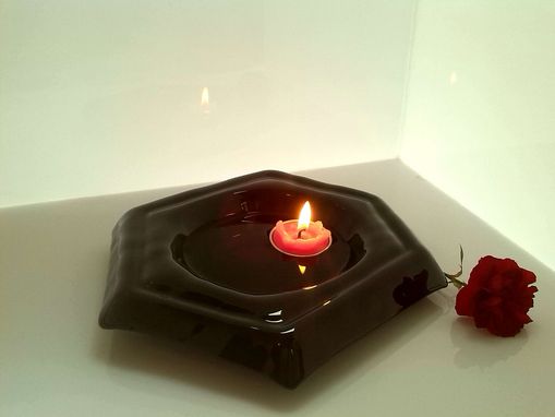 Schwimmkerzenglasschale schwarzer Kristall