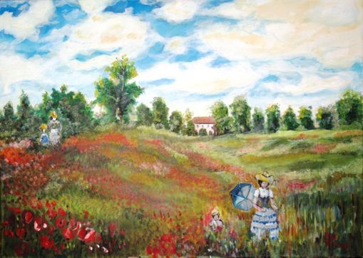 Spaziergang im Mohnblumenfeld