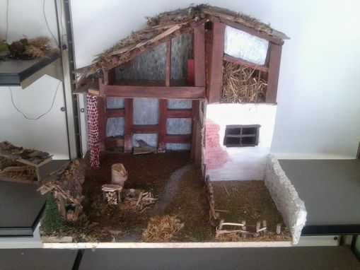 Weihnachtskrippe Bauernhaus