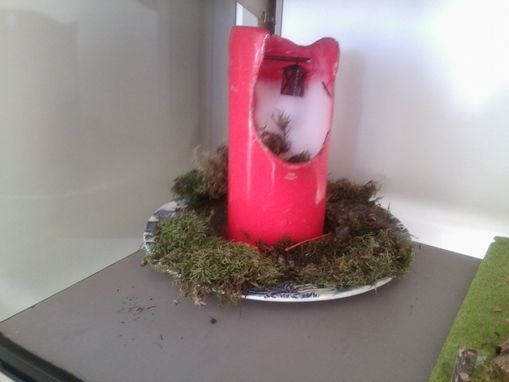 Weihnachtskrippe aus herutergebr Kerze