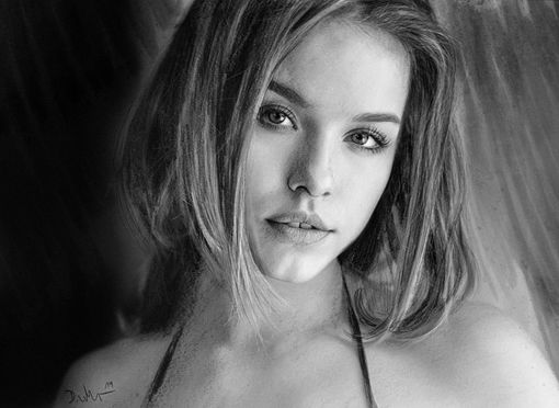 Portraitzeichnung mit Kohle