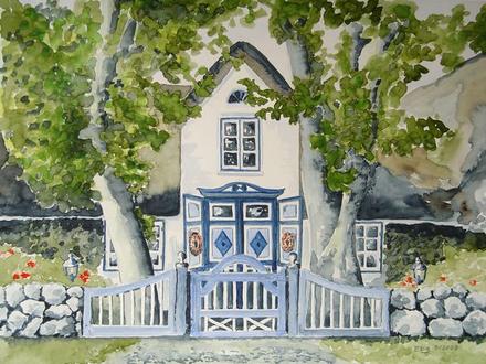 Sylter Haus mit blauem Tor