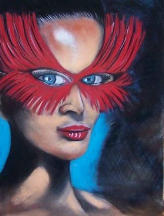 Maske in rot