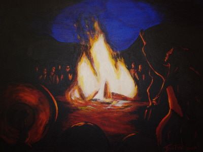 Schamanischer Feuertanz